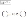 Schl?sselhalter mit Kupplung, 2 Ringe, 25 x 80 x 11 mm, Metall, silber