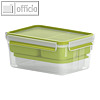 Lunchbox CLIP & GO, 2.3 Liter, 226 x 166 x 100 mm, PP/TPE, transparent-gr?n