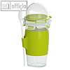 Yoghurt-Becher Mug CLIP & GO, Löffel&Toppingbehälter, PP/TPE, transparent-grün
