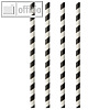Trinkhalme "pure - Stripes", (?)6 mm x 20 cm, Papier, schwarz/wei?, 20x 25 St.