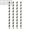 Trinkhalme "pure - Stripes", (Ø)6 mm x 20 cm, Papier, schwarz/weiß, 10x 100 St.