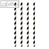Trinkhalme "pure - Stripes", (?)6 mm x 20 cm, Papier, schwarz/wei?, 10x 100 St.