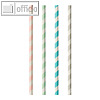 Trinkhalme "pure - Stripes", (?)6 mm x 20 cm, Papier, sortiert, 10x 100 St.