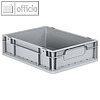 Eurobox ProfiPlus EuroEco, 40 x 30 x (H)12 cm, geschlossene Griffe, PP, grau