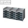 Sortierstation f?r DIN A4, 15 F?cher, B 67.4 x H 31,3 cm, stapelbar, grau