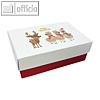 Geschenkbox ALPACA CHRISTMAS S, 10.2 x 6.5 x 4.6 cm, 350 g/m², rubin-rot, 12 St.