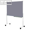 Pinnwand effektiv, Rollen & Stiftablage, beidseit. beflockt, 118 x 149 cm, grau