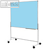 Pinnwand industrie, Rollen/Stange/Ablage, beidseit.beflockt, 118x149cm, hellblau