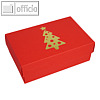Geschenkbox GOLDENER WEIHNACHTSBAUM S, 10.2 x 6.5 x 4.6 cm, rot, 12er-Pack