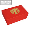 Geschenkbox GOLDENE SCHNEEFLOCKE S, 10.2 x 6.5 x 4.6 cm, rot, 12er-Pack, 909-17