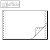 Tabellierpapier DIN A5 quer, 6" x 240 mm, L?ngsperf., 2-fach, 56 g, wei?, 36242