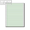Tabellierpapier DIN A4 hoch, 12" x 240 mm, Längsperf., 1-fach, 60 g, grün, 12247