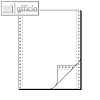 Tabellierpapier DIN A4 hoch, 12" x 240 mm, L?ngsperf., 2fach, 60/57 g, blanko