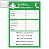 Hinweisschild "Notfall-Rufnummern", DIN EN ISO 7010, 210 x 297 mm, Hart-PVC
