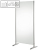 Raumteiler / Schutzwand, 800 x 1.750 mm, Acryl-Glas/Alu, silber/transparent