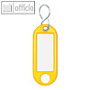Wedo Schlüsselanhänger, Kunststoff mit S-Metallhaken, gelb, 100 Stück,262 803405