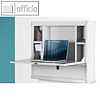 Arbeitsstation mit Wandgeh?use, 75x15x65 cm, mit Laptoptisch, Stahl, grau