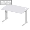 Schreibtisch Comfort M MULTI M, Aluminiumgestell, 120 x 80 x 64 - 84 cm, grau