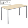 officio Konferenztisch, 1.200 x 600 x 720 mm, Holz/Alu, ahorn/silber, 810010179