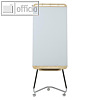 Glas-Flipchart Douro mit Rollen, 700 x 680 x 1.850 mm, Holz/Chrom, wei?
