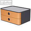 HAN Schubladenbox SMART-BOX, 2 Laden, 26 x 19.5 x 19 cm, ABS, braun, 1120-83