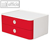 HAN Schubladenbox SMART-BOX, 2 Laden, 26 x 19.5 x 19 cm, ABS, rot, 1120-17