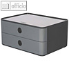 HAN Schubladenbox SMART-BOX, 2 Laden, 26 x 19.5 x 19 cm, ABS, grau, 1120-19
