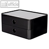 HAN Schubladenbox SMART-BOX, 2 Laden, 26 x 19.5 x 12.5 cm, ABS, schwarz, 1120-13
