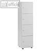 officio Schlie?fachschrank, 4 F?cher, 153 x 40 x 42 cm, Holz, grau, 289878