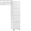 officio Schlie?fachschrank, 4 F?cher, 153 x 40 x 42 cm, Holz, wei?, 289881