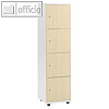 officio Schlie?fachschrank, 4 F?cher, 153 x 40 x 42 cm, Holz, wei?/ahorn, 289884