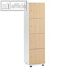 officio Schlie?fachschrank, 4 F?cher, 153 x 40 x 42 cm, Holz, wei?/buche, 289885