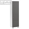 Schlie?fachschrank, 4 F?cher, 153 x 40 x 42 cm, Holz, wei?/anthrazit, 289886