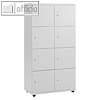 officio Schlie?fachschrank, 2 x 4 F?cher, 153 x 80 x 42 cm, Holz, grau, 289942
