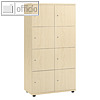 officio Schlie?fachschrank, 2 x 4 F?cher, 153 x 80 x 42 cm, Holz, ahorn, 289943