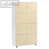 Schlie?fachschrank, 2 x 4 F?cher, 153 x 80 x 42 cm, Holz, wei?/ahorn, 289948