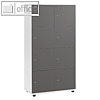 Schlie?fachschrank, 2 x 4 F?cher, 153 x 80 x 42 cm, Holz, wei?/anthrazit, 289950