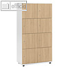 Schlie?fachschrank, 2 x 4 F?cher, 153 x 80 x 42 cm, Holz, wei?/eiche, 289951
