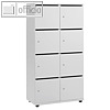 Schlie?fachschrank, 2 x 4 F?cher + Posteinwurfschlitz, 153 x 80 x 42 cm, Holz, g