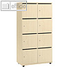 Schlie?fachschrank, 2 x 4 F?cher + Posteinwurfschlitz, 153 x 80 x 42 cm, Holz, a