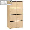 Schlie?fachschrank, 2 x 4 F?cher + Posteinwurfschlitz, 153 x 80 x 42 cm, Holz, b
