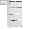 Schlie?fachschrank, 2 x 4 F?cher + Posteinwurfschlitz, 153 x 80 x 42 cm, Holz, w