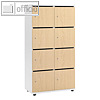 Schlie?fachschrank, 2 x 4 F?cher + Posteinwurf, 153 x 80 x 42 cm, Holz, wei?/buc