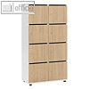 Schlie?fachschrank, 2 x 4 F?cher + Posteinwurf, 153 x 80 x 42 cm, Holz, wei?/eic