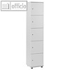 officio Schlie?fachschrank, 5 F?cher, 189 x 40 x 42 cm, Holz, grau, 290006