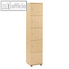 officio Schlie?fachschrank, 5 F?cher, 189 x 40 x 42 cm, Holz, buche, 290008