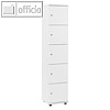 officio Schlie?fachschrank, 5 F?cher, 189 x 40 x 42 cm, Holz, wei?, 290009