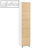 officio Schlie?fachschrank, 5 F?cher, 189 x 40 x 42 cm, Holz, wei?/buche, 290013