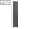 Schlie?fachschrank, 5 F?cher, 189 x 40 x 42 cm, Holz, wei?/anthrazit, 290014