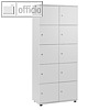 officio Schlie?fachschrank, 2 x 5 F?cher, 189 x 80 x 42 cm, Holz, grau, 290070
